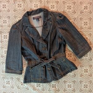 Vintage BACCINI denim belted top